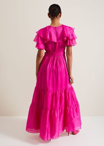 Phase Eight Mabelle Organza Dress Fuchsia Canada | YLNPRZ-825